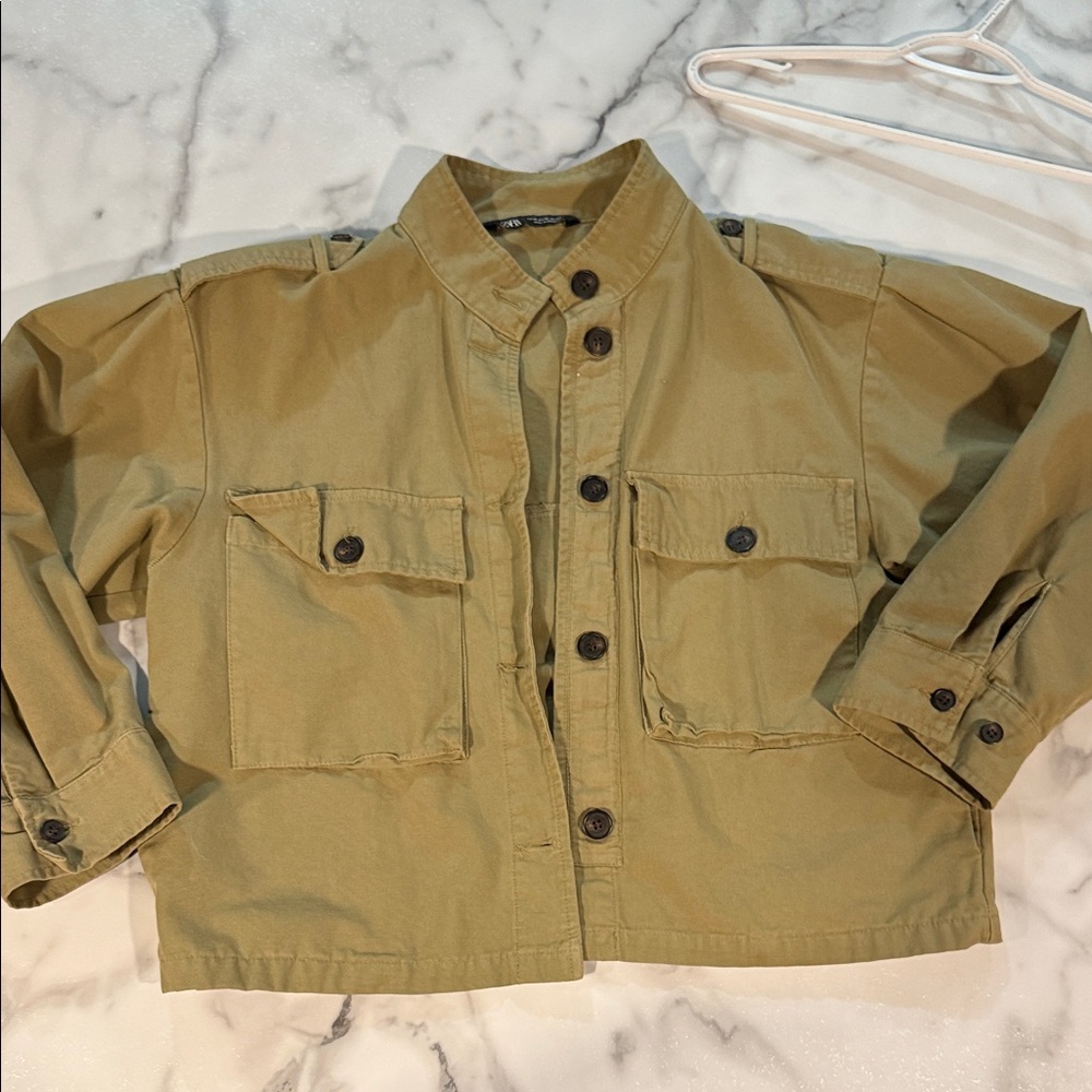 Zara Tan Button-Up Jacket